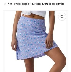 FREE PEOPLE IRL Floral Skirt In Ice Combo